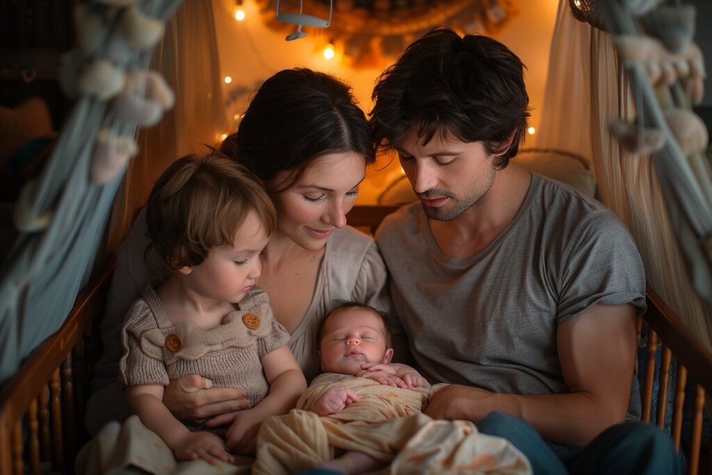 Tisser des liens familiaux autour du ciel de lit de bébé